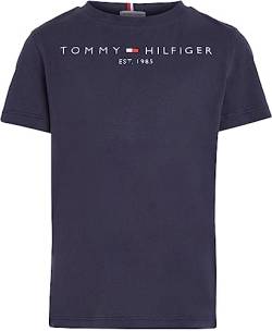 Tommy Hilfiger Kinder Unisex T-Shirt Kurzarm Essential Tee Rundhalsausschnitt, Blau (Twilight Navy), 12 Jahre von Tommy Hilfiger