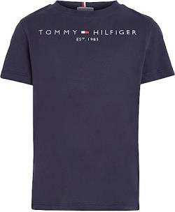 Tommy Hilfiger Kinder Unisex T-Shirt Kurzarm Essential Tee Rundhalsausschnitt, Blau (Twilight Navy), 14 Jahre (164cm) von Tommy Hilfiger