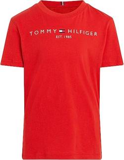Tommy Hilfiger Kinder Unisex T-Shirt Kurzarm Essential Tee Rundhalsausschnitt, Rot (Deep Crimson), 12 Monate von Tommy Hilfiger