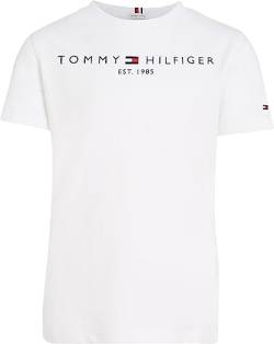 Tommy Hilfiger Kinder Unisex T-Shirt Kurzarm Essential Tee Rundhalsausschnitt, Weiß (White), 9 Monate von Tommy Hilfiger