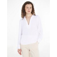 Tommy Hilfiger Langarmbluse VISCOSE CREPE V-NECK BLOUSE in Unifarbe von Tommy Hilfiger