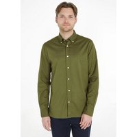 Tommy Hilfiger Langarmhemd FLEX POPLIN RF SHIRT mit Tommy Hilfiger Labelschild innen an der Knopfleiste von Tommy Hilfiger