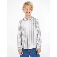 Tommy Hilfiger Langarmhemd SPLIT GLOBAL STRIPE SHIRT mit modischer Label-Stickerei von Tommy Hilfiger