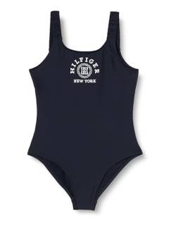 Tommy Hilfiger Mädchen Badeanzug One Piece Sportlich, Blau (Desert Sky), 10-12 Jahre von Tommy Hilfiger