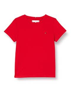 Tommy Hilfiger Mädchen Essential Knit Top S/S T-Shirt, Deep Crimson, 80 cm von Tommy Hilfiger