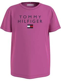 Tommy Hilfiger Mädchen T-Shirt Kurzarm Tommy Sequins Tee S/S Pink 10 Jahre von Tommy Hilfiger