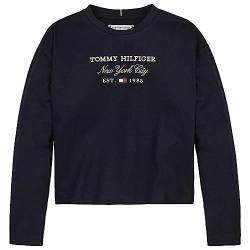 Tommy Hilfiger Mädchen Tommy Script T-Shirt, Wüste Himmel, 32-34 von Tommy Hilfiger