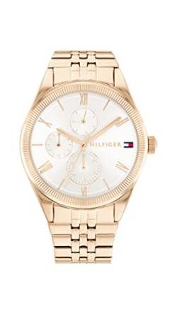 Tommy Hilfiger Multi Zifferblatt Quarz Uhr für Damen mit Rotgoldfarbenes Edelstahlarmband - 1782593 von Tommy Hilfiger