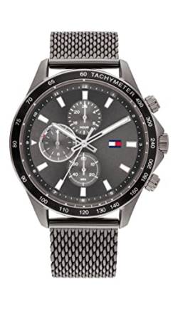 Tommy Hilfiger Multi Zifferblatt Quarz Uhr für Herren mit Rotguss Edelstahl-Mesh-Gliederarmband - 1792019 von Tommy Hilfiger