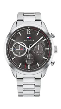 Tommy Hilfiger Multi Zifferblatt Quarz Uhr für Herren mit Silbernes Edelstahlarmband - 1791943 von Tommy Hilfiger