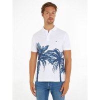 Tommy Hilfiger Poloshirt PALM PLACEMENT PRINT REG POLO kontrastreicher Palmenprint von Tommy Hilfiger