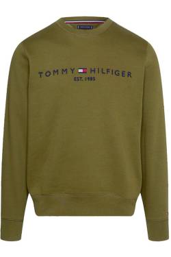 Tommy Hilfiger Regular Fit Sweatshirt Rundhalsgrün, Einfarbig von Tommy Hilfiger