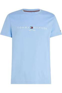 Tommy Hilfiger Regular Fit T-Shirt Rundhals hellblau, Einfarbig von Tommy Hilfiger