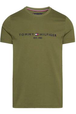 Tommy Hilfiger Slim Fit T-Shirt Rundhals grün, Einfarbig von Tommy Hilfiger
