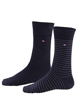 Tommy Hilfiger Small Stripes Herren Socks (2er Pack),black,39/42 von Tommy Hilfiger