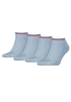 Tommy Hilfiger Sneaker Socken Herren & Damen Füsslinge 4-er Pack, Farbe:Light Blue Melange, Socken & Strümpfe:43-46 von Tommy Hilfiger