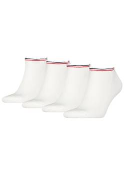 Tommy Hilfiger Sneaker Socken Herren & Damen Füsslinge 4-er Pack, Farbe:Weiss, Socken & Strümpfe:35-38 von Tommy Hilfiger