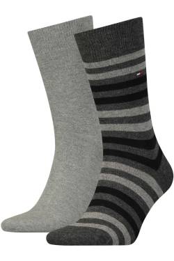 Tommy Hilfiger Socken grau, Gestreift von Tommy Hilfiger