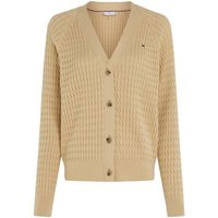 Tommy Hilfiger Strickjacke CO CABLE V-NK CARDIGAN mit gestricktem Zopfmuster von Tommy Hilfiger