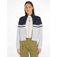 Tommy Hilfiger Sweatjacke BLOCKED STRIPE REG ZIPTHRU HWK mit Logostickerei von Tommy Hilfiger