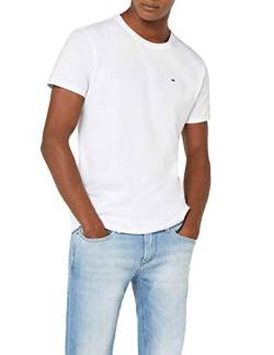 Tommy Hilfiger T-Shirt Herren Kurzarm TJM Original Slim Fit, Weiß (Classic White), S von Tommy Hilfiger