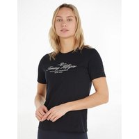 Tommy Hilfiger T-Shirt REG HILFIGER SCRIPT C-NK SS mit dezentem Markenlabel auf dem Ärmelabschluss von Tommy Hilfiger