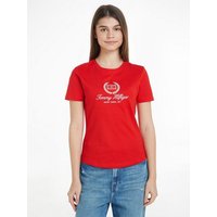 Tommy Hilfiger T-Shirt SLIM FLAG SCRIPT TEE SS mit Logodruck auf der Brust von Tommy Hilfiger