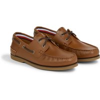 Tommy Hilfiger TH BOAT SHOE CORE LEATHER Bootsschuh mit modischen Durchzügen, Freizeitschuh, Halbschuh, Schnürschuh von Tommy Hilfiger