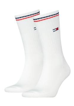 Tommy Hilfiger Unisex Crew Socken, Weiß, 35/38 (2er Pack) von Tommy Hilfiger