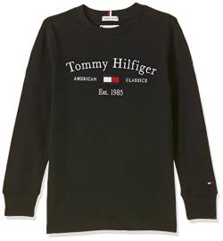 Tommy Hilfiger Unisex Kinder TH ARTWORK TEE L/S T-Shirt, Schwarz, 8 Jahre von Tommy Hilfiger