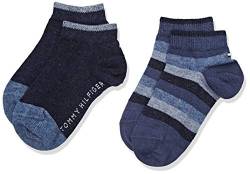 Tommy Hilfiger Unisex Kinder TH KIDS BASIC STRIPE QUARTER 2P Socken, 2er pack, Blau (Jeans 356), 23-26 von Tommy Hilfiger