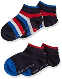 Tommy Hilfiger Unisex Kinder TH KIDS BASIC STRIPE QUARTER 2P Socken, 2er pack, Blau (midnight blue 563), 39-42 von Tommy Hilfiger