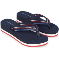 Tommy Hilfiger WEDGE STRIPES BEACH SANDAL Zehentrenner, Bademode, Sommerschuh, Schlappen, Poolslide mit Streifen von Tommy Hilfiger