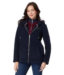 Tommy Hilfiger Weiche Sherpa-Jacke mit Reißverschluss für Damen, Kapitän des Himmels (Sky Captain), S von Tommy Hilfiger