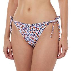 Tommy Jeans Damen Bikinihose String Side Tie Print Sport, Mehrfarbig (Flag Wave Check Print), S von Tommy Hilfiger