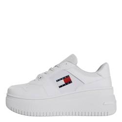 Tommy Jeans Damen Flatform Sneaker Retro Schuhe, Weiß (White), 38 von Tommy Hilfiger