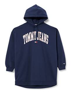 Tommy Jeans Damen Tjw Collegiate Logo Hoodie Dress DW0DW14548 Strickkleider, Blau, XL von Tommy Hilfiger