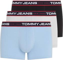 Tommy Jeans Herren 3er Pack Boxershorts Trunks Unterwäsche, Mehrfarbig (Black/ Light Cast/ Chambray Blue), L von Tommy Hilfiger