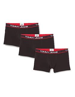 Tommy Jeans Herren 3er Pack Boxershorts Trunks Unterwäsche, Schwarz (Black/ Black/ Black), M von Tommy Hilfiger