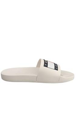 Tommy Jeans Herren Badeschuhe Pool Slide Badelatschen, Weiß (Ecru), 42 EU von Tommy Hilfiger