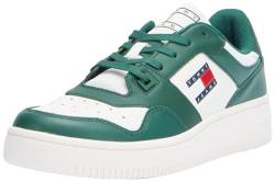 Tommy Jeans Herren Cupsole Sneaker Retro Basket Schuhe, Grün (Court Green), 42 EU von Tommy Hilfiger