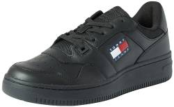 Tommy Jeans Herren Cupsole Sneaker Retro Basket Schuhe, Schwarz (Black), 42 EU von Tommy Hilfiger