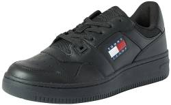 Tommy Jeans Herren Cupsole Sneaker Retro Basket Schuhe, Schwarz (Black), 43 EU von Tommy Hilfiger