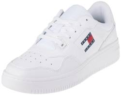 Tommy Jeans Herren Cupsole Sneaker Retro Basket Schuhe, Weiß (White), 42 EU von Tommy Hilfiger