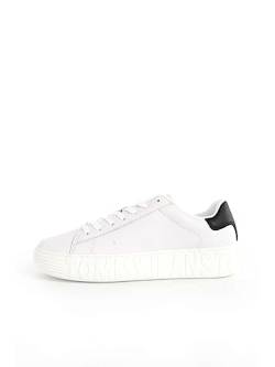 Tommy Jeans Herren Cupsole Sneaker Tommy Jeans Leather Outsole Schuhe, Weiß (White), 42 EU von Tommy Hilfiger