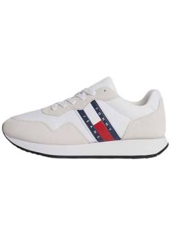 Tommy Jeans Herren Runner Sneaker Modern Sportschuhe, Weiß (White), 42 von Tommy Hilfiger