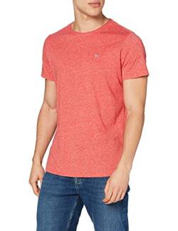 Tommy Jeans Herren T-Shirt Kurzarm TJM Slim Slim Fit, Rot (Deep Crimson), XL von Tommy Hilfiger