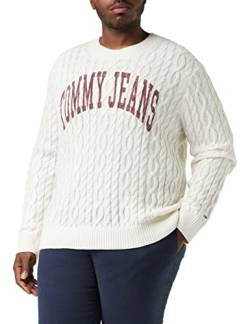 Tommy Jeans Herren TJM Rlxd Collegiate Sweater DM0DM15070 Pullover, Weiß, XXL von Tommy Hilfiger