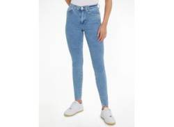 Bequeme Jeans TOMMY JEANS "Sylvia Skinny Slim Hohe Leibhöhe" Gr. 25, Länge 30, blau (denim light1) Damen Jeans High-Waist-Jeans von Tommy Jeans
