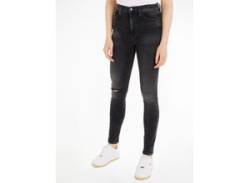 Skinny-fit-Jeans TOMMY JEANS "Sylvia" Gr. 28, Länge 30, schwarz (black30) Damen Jeans Röhrenjeans von Tommy Jeans